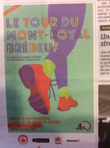 Newspaper ad for Tour du Mont-Royal Brébeuf