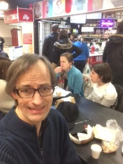 eating in basement of Saint Lawrence market